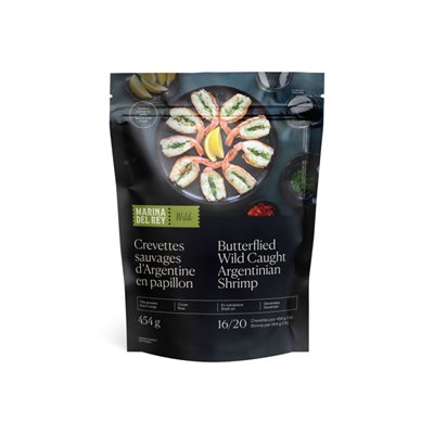 Marina del Rey Crevettes sauvages d'argentine en papillon 16 / 20 454g Marina del Rey Crevettes sauvages d'argentine en papillon 16 / 20 454g