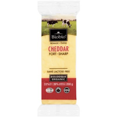 Biobio Fromage Cheddar Fort Biologique 33% M.G. 200 g Biobio Fromage Cheddar Fort Biologique 33% M.G. 200 g