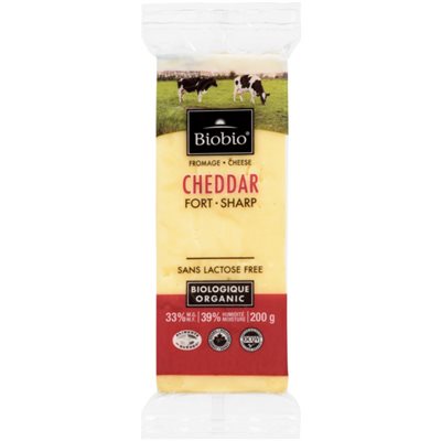 Biobio Fromage Cheddar Fort Biologique 33% M.G. 200 g