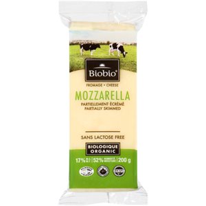 Biobio Fromage Mozzarella Partiellement écrémé Biologique 17% M.G. 200 g