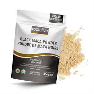 Rootalive Organic Gelatinized Black Maca powder 454g