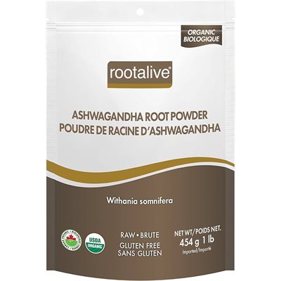 Rootalive poudre d'Ashwagandha Bio 454g Rootalive poudre d'Ashwagandha Bio 454g