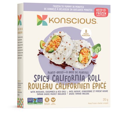 KONSCIOUS FOODS ROULEAU CALIFORNIEN ÉPICÉ À BASE DE PLANTES 210G KONSCIOUS FOODS ROULEAU CALIFORNIEN ÉPICÉ À BASE DE PLANTES 210G