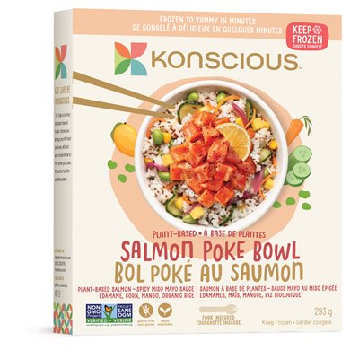 KONSCIOUS FOODS POKE BOWL AU SAUMON À BASE DE PLANTES 293G KONSCIOUS FOODS POKE BOWL AU SAUMON À BASE DE PLANTES 293G