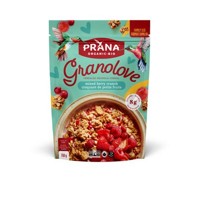 Prana Granolove Céréales Granola Croquant de petits fruits biologique 750g Prana Granolove Céréales Granola Croquant de petits fruits biologique 750g