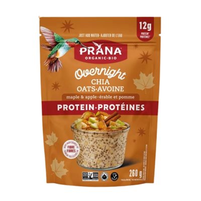 Prana Gruau Protéine biologique avec Avoine et chia - Saveur érable et pomme 260 g Prana Gruau Protéine biologique avec Avoine et chia - Saveur érable et pomme 260 g