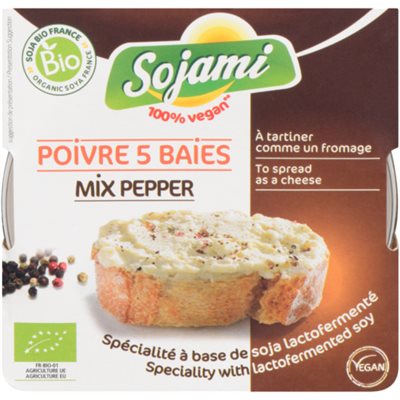 Sojami Spécialité à Base de Soja Lactofermenté Poivre 5 Baies 125 g Sojami Spécialité à Base de Soja Lactofermenté Poivre 5 Baies 125 g