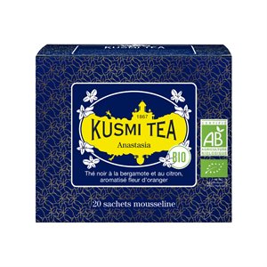 KUSMI Anastasia thé noir Bio - Boîte x 20 sachets 40g