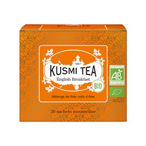 KUSMI English Breakfast thé noir Bio - Boîte x 20 sachets 40g