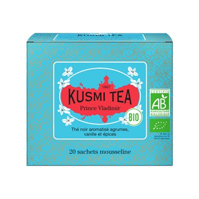 KUSMI Prince Vladimir thé noir Bio - Boîte x 20 sachets 40g KUSMI Prince Vladimir thé noir Bio - Boîte x 20 sachets 40g