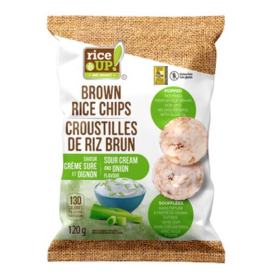 Rice Up! Croustilles de riz brun S-G crème sure et oignon 120g