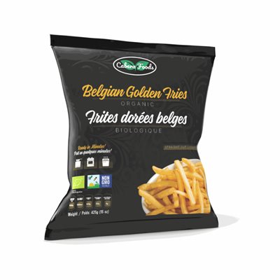 Cabera Foods Frites dorées belges coupe droite biologique 425g Cabera Foods Frites dorées belges coupe droite biologique 425g