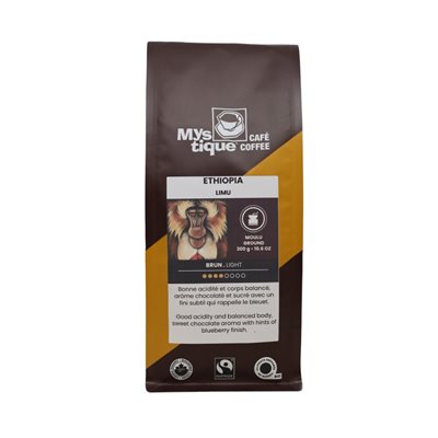 Café Mystique Café biologique moulu d'éthiopie 300g Café Mystique Café biologique moulu d'éthiopie 300g