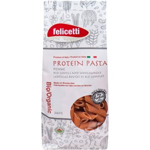 Felicetti Organic Protein Pasta Penne Red Lentils and Wholewheat 340 g 