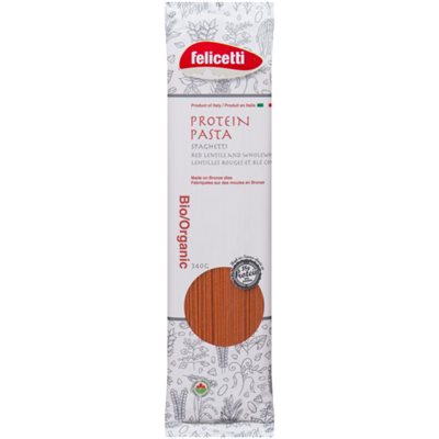 Felicetti Organic Protein Pasta Spaghetti Red Lentils and Whole Wheat 340 g 